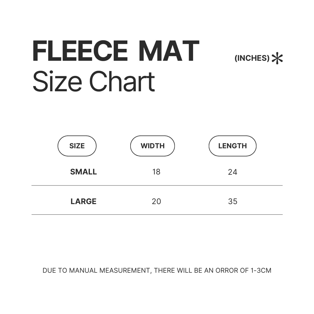 Fleece Mat Size Chart - Armored Core Store
