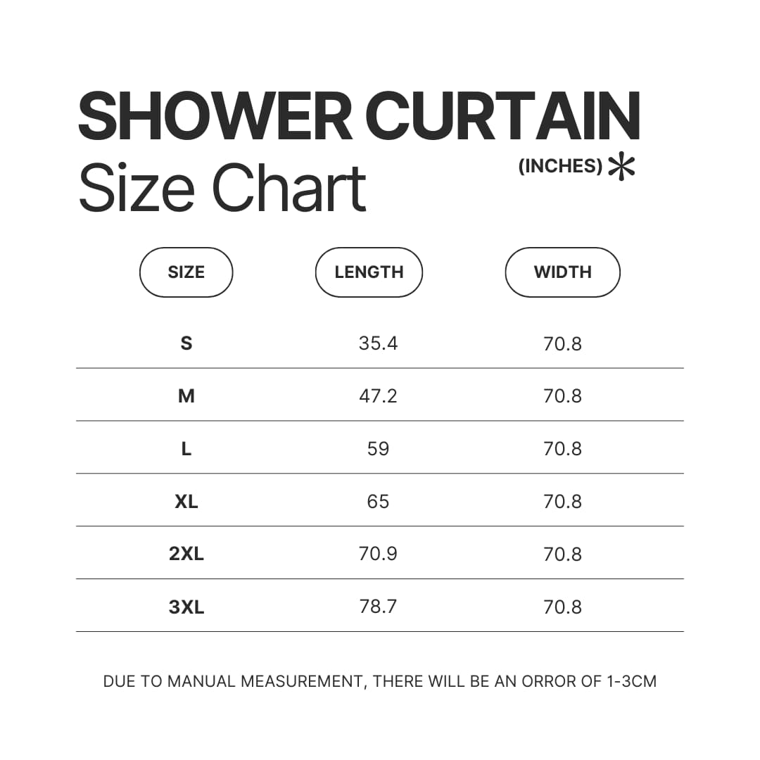 Shower Curtain Size Chart - Armored Core Store