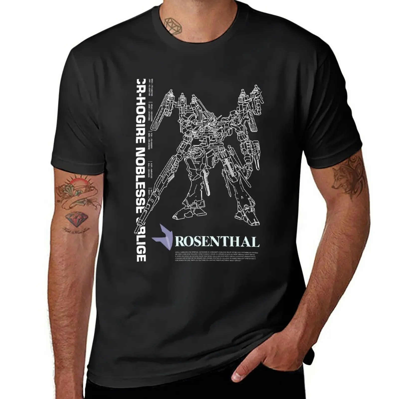 New Armored Core 4 Rosenthal Mech CR HOGIRE Negative T Shirt aesthetic clothes vintage t shirt - Armored Core Store