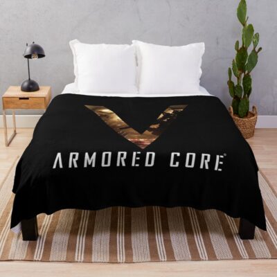 Armored Core V 5 Ps3 Cover Logo Negative Throw Blanket